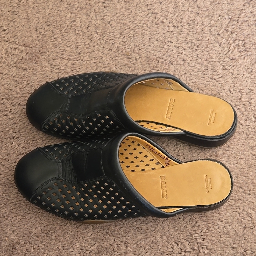 Bally Black Leather Slip-On Shoes
